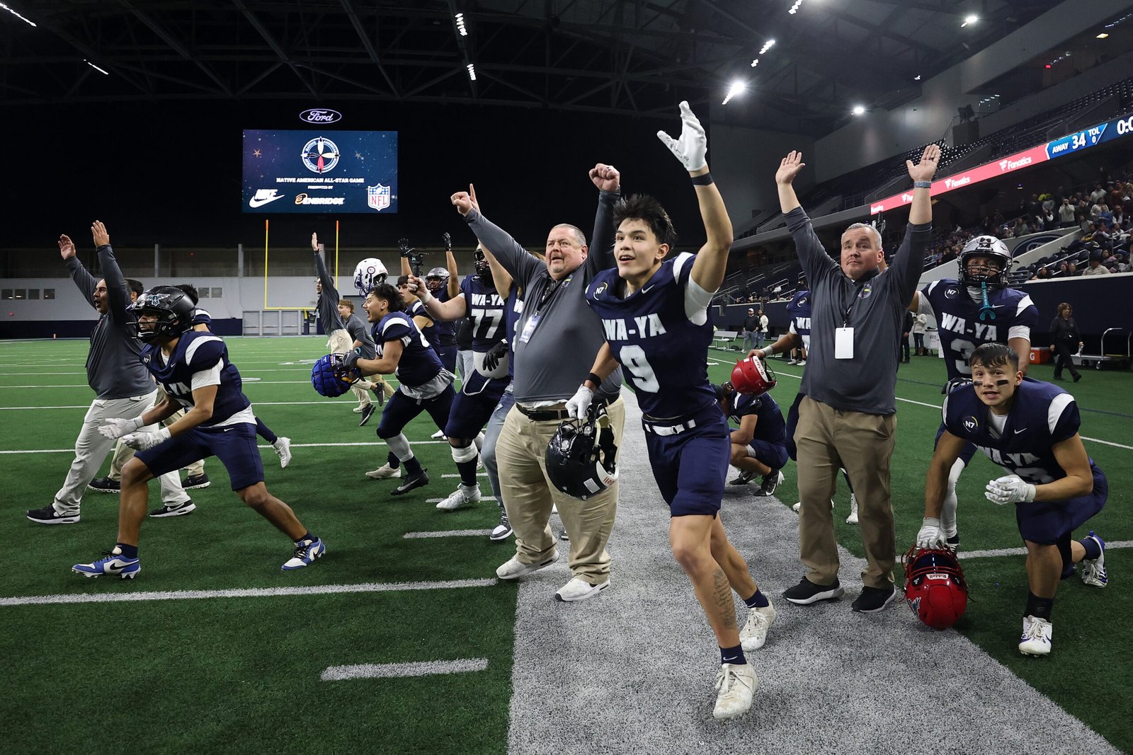 Native American All-Star football game action